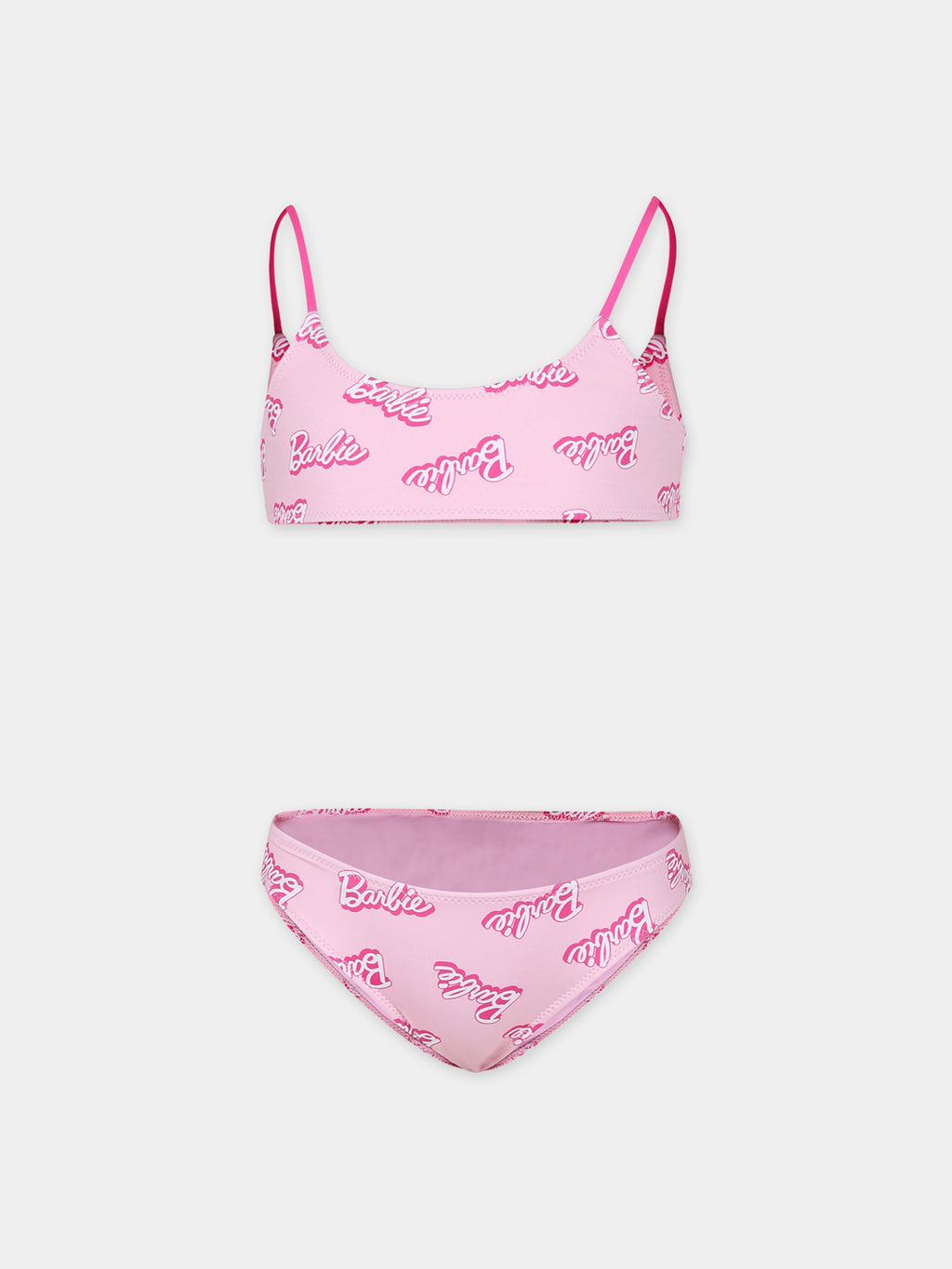 Pink bikini for girl with writing